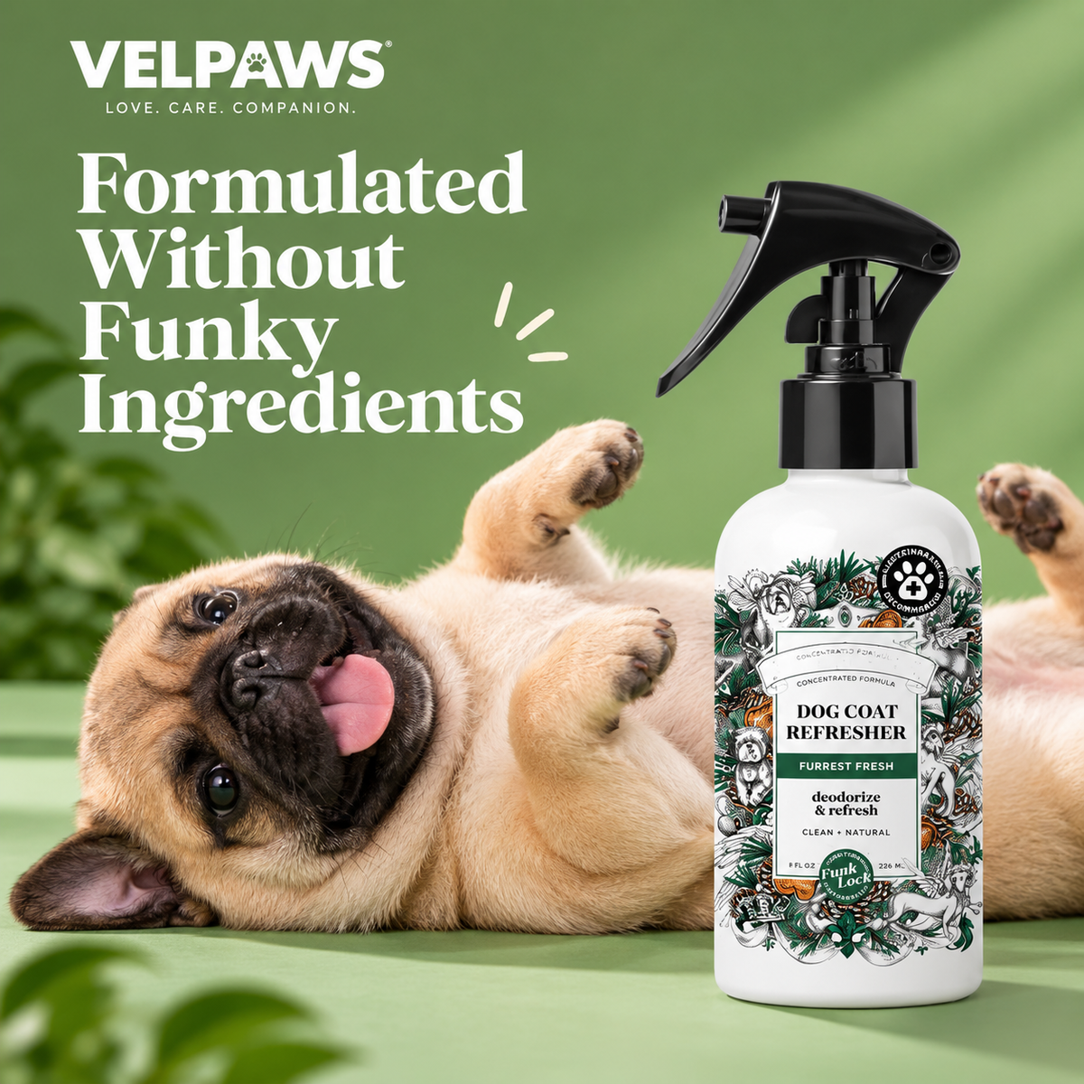 Furrest Fresh Dog Coat Refresher Spray – Fir, Amber & Cedarwood, 8 Fl Oz