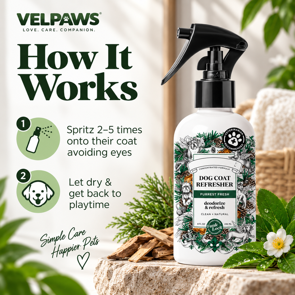 Furrest Fresh Dog Coat Refresher Spray – Fir, Amber & Cedarwood, 8 Fl Oz