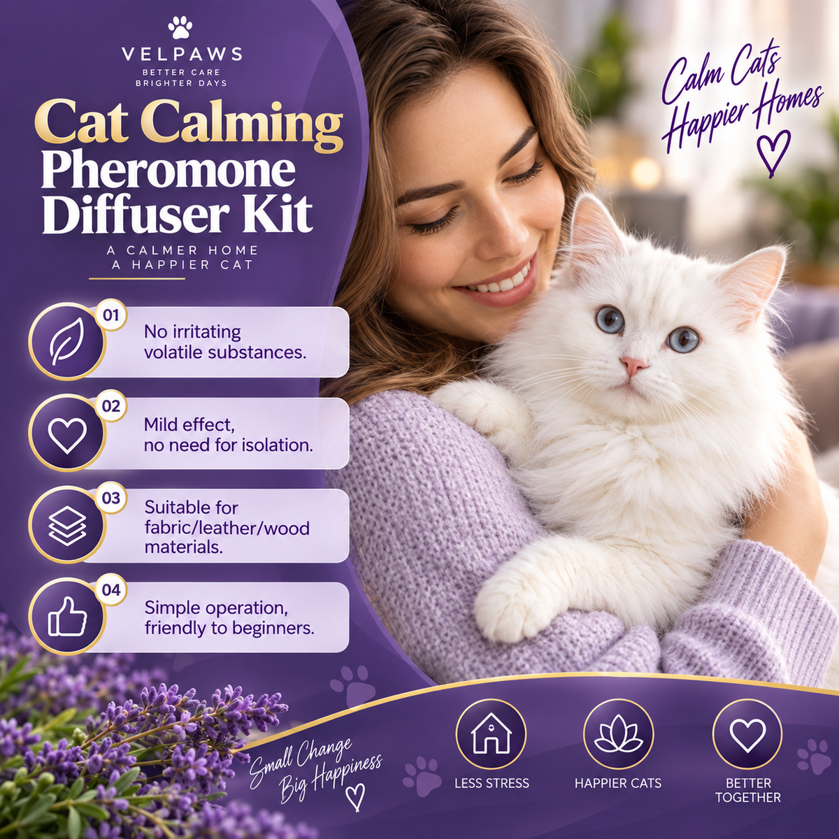 Calming Cat Spray – 60ML Natural Stress & Anxiety Relief Spray for Cats