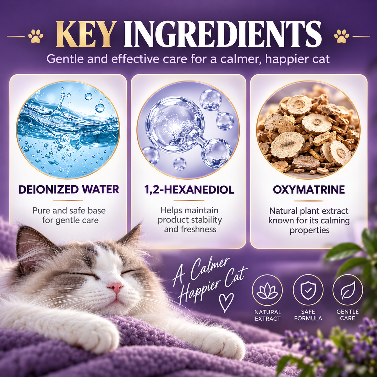 Calming Cat Spray – 60ML Natural Stress & Anxiety Relief Spray for Cats