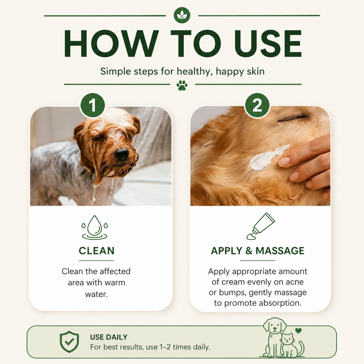 Pet Skin Cream for Dogs & Cats – Soothing Care for Irritated Skin