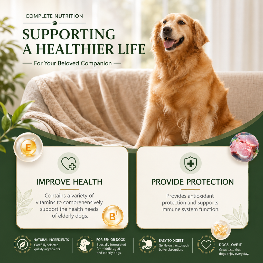 Senior Dog Multivitamin Chews – Daily Support for Immunity, Eyes, Skin & Bones, 80 Tablets