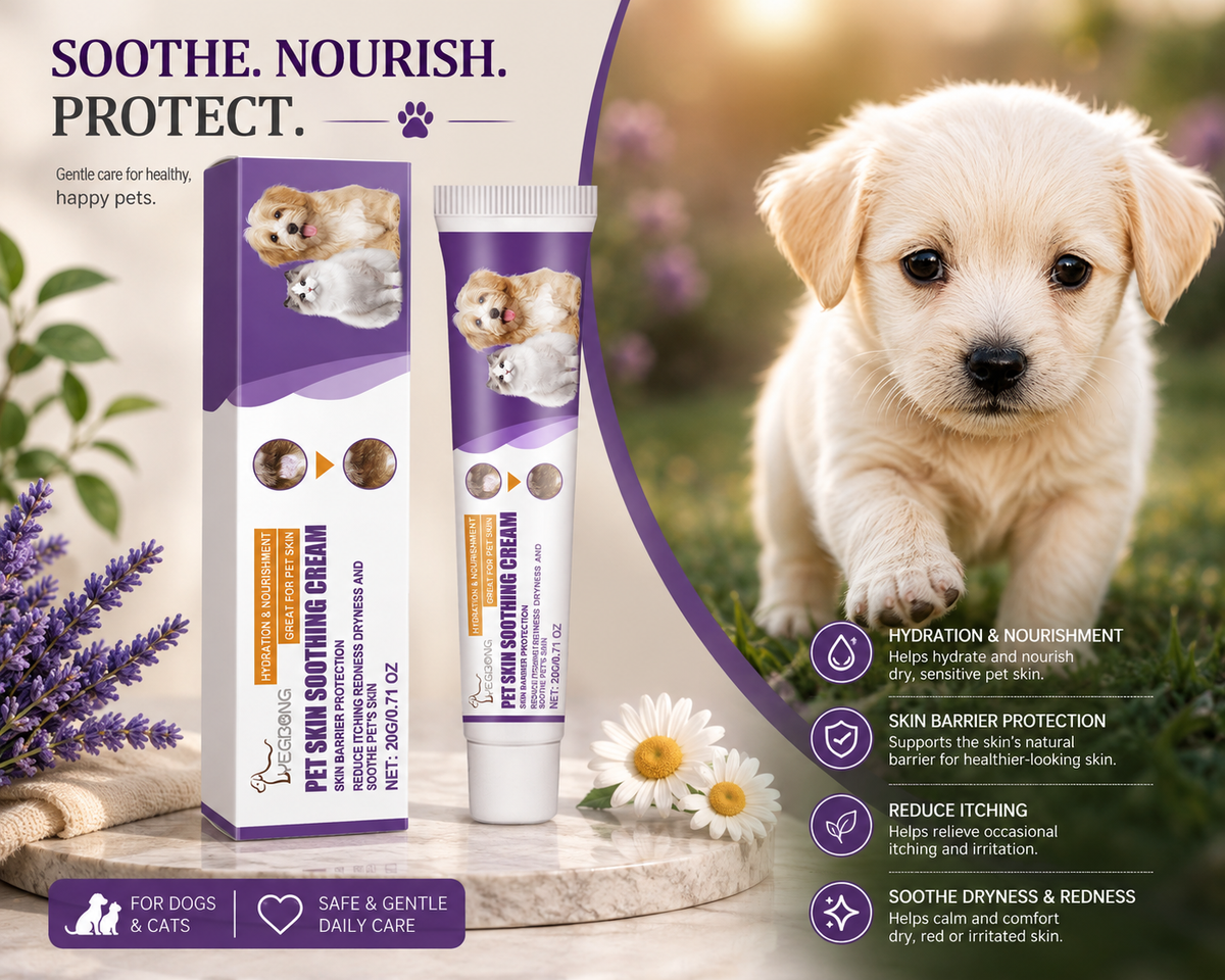 Pet Skin Soothing Cream for Dogs & Cats – Helps Soothe Itching, Redness & Dry Skin, Gentle Skin Care, 20g