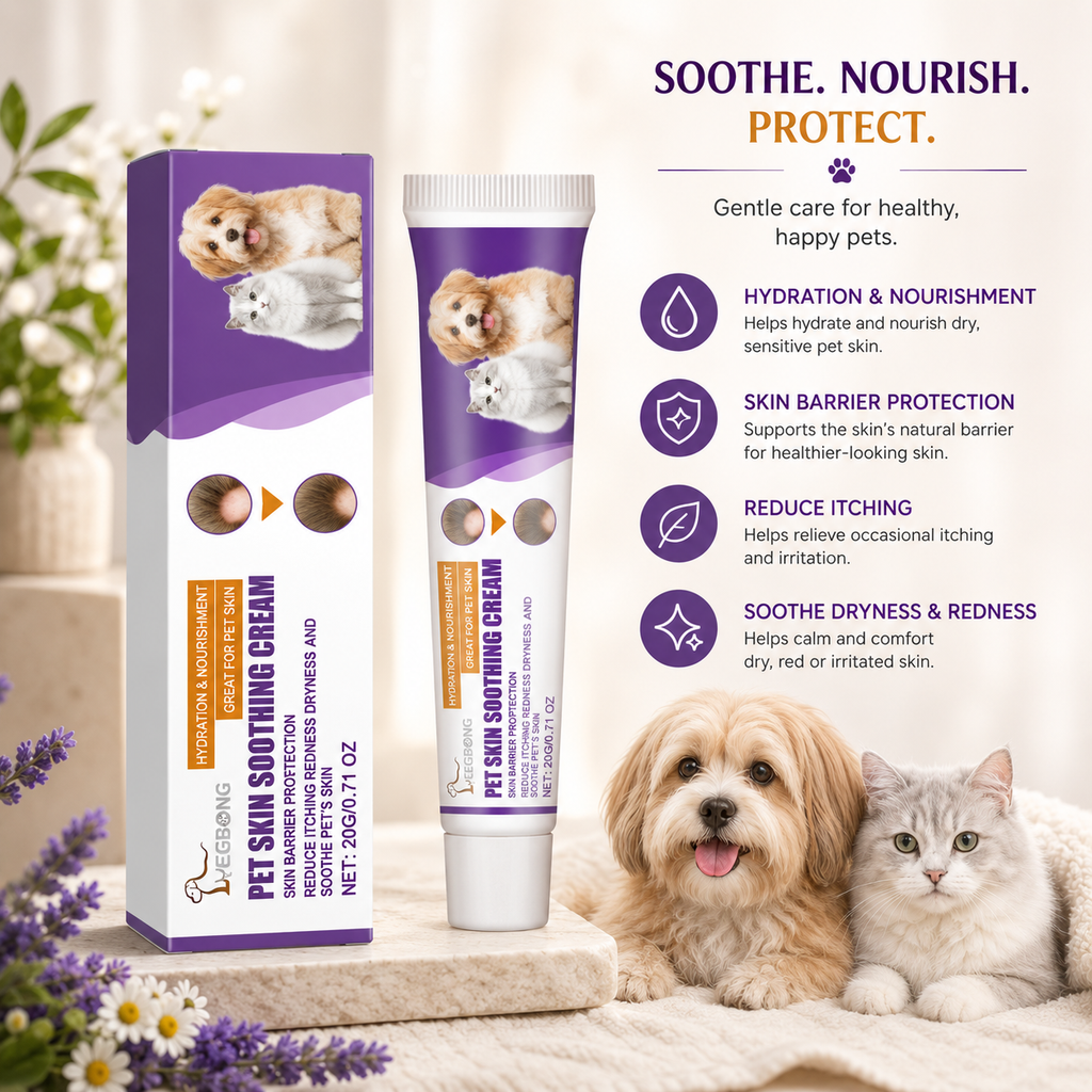 Pet Skin Soothing Cream for Dogs & Cats – Helps Soothe Itching, Redness & Dry Skin, Gentle Skin Care, 20g
