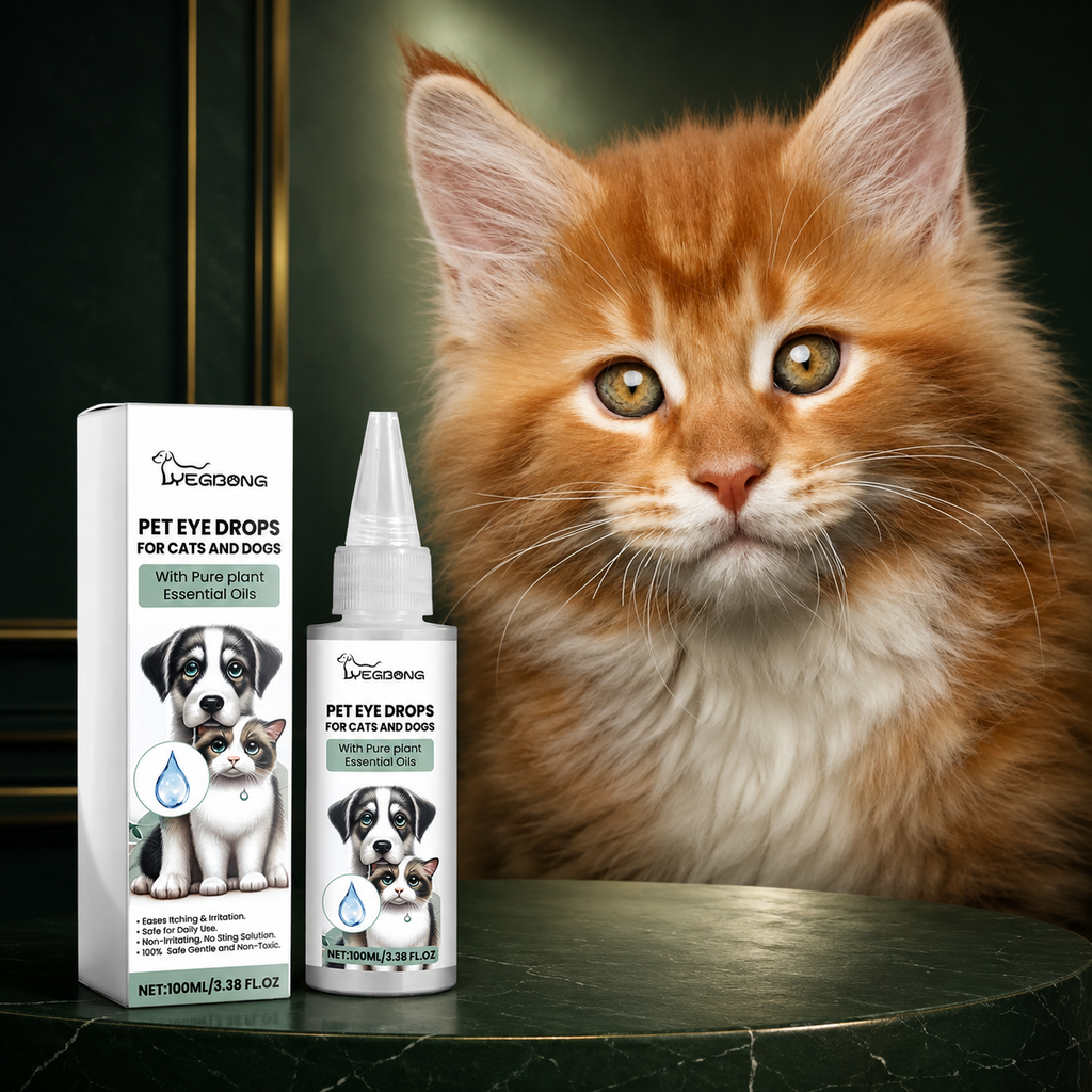 Pet Eye Drops for Dogs & Cats, Gentle Eye Care Formula with Honeysuckle, Blueberry & Chamomile, 100ml