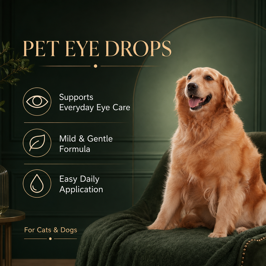Pet Eye Drops for Dogs & Cats, Gentle Eye Care Formula with Honeysuckle, Blueberry & Chamomile, 100ml