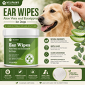 Dog Ear Wipes with Aloe Vera & Eucalyptus – Gentle Ear Cleaning Wipes for Dogs, Removes Wax, Dirt & Odor, 100 Soft Wipes