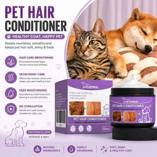 **Pet Hair Conditioner for Dogs & Cats – Moisturizing & Detangling, Anti-Static, Softens & Brightens Fur, Long-Lasting Fresh Scent, 50ml**