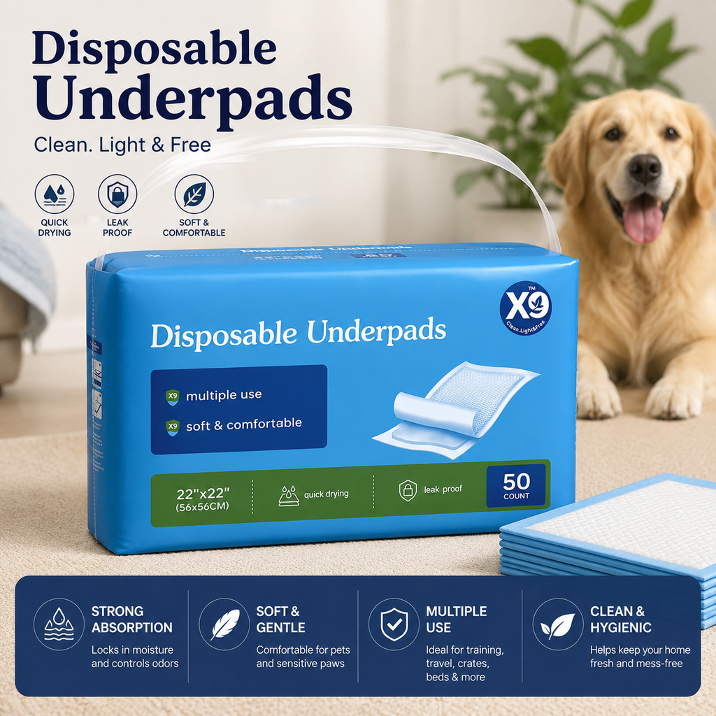 Premium Disposable Underpads – 50 Count | Super Absorbent, Leak-Proof & Quick-Drying