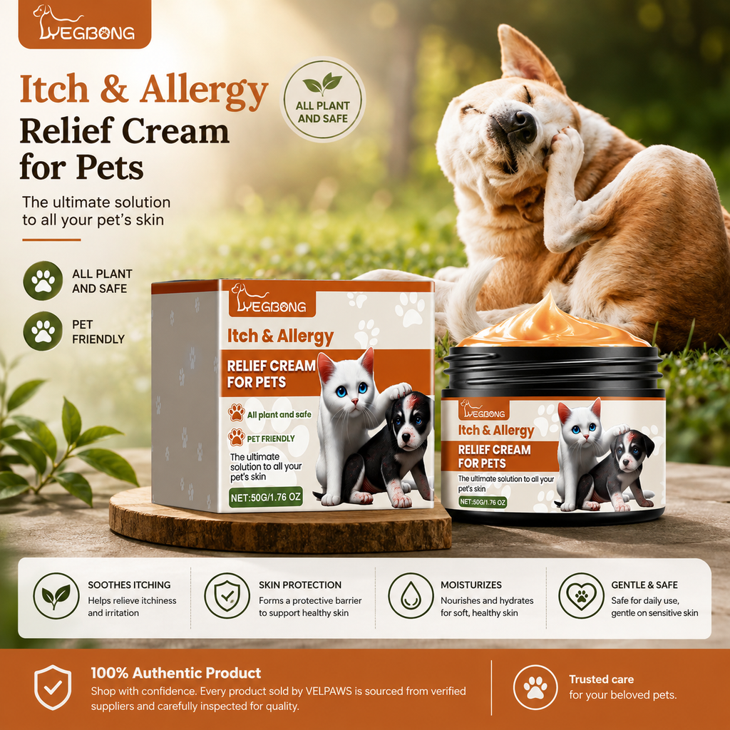 Pet Itch & Allergy Relief Cream – Soothing Skin Care for Dogs & Cats, Natural Herbal Extracts for Itching, Bites & Irritated Skin, 50g