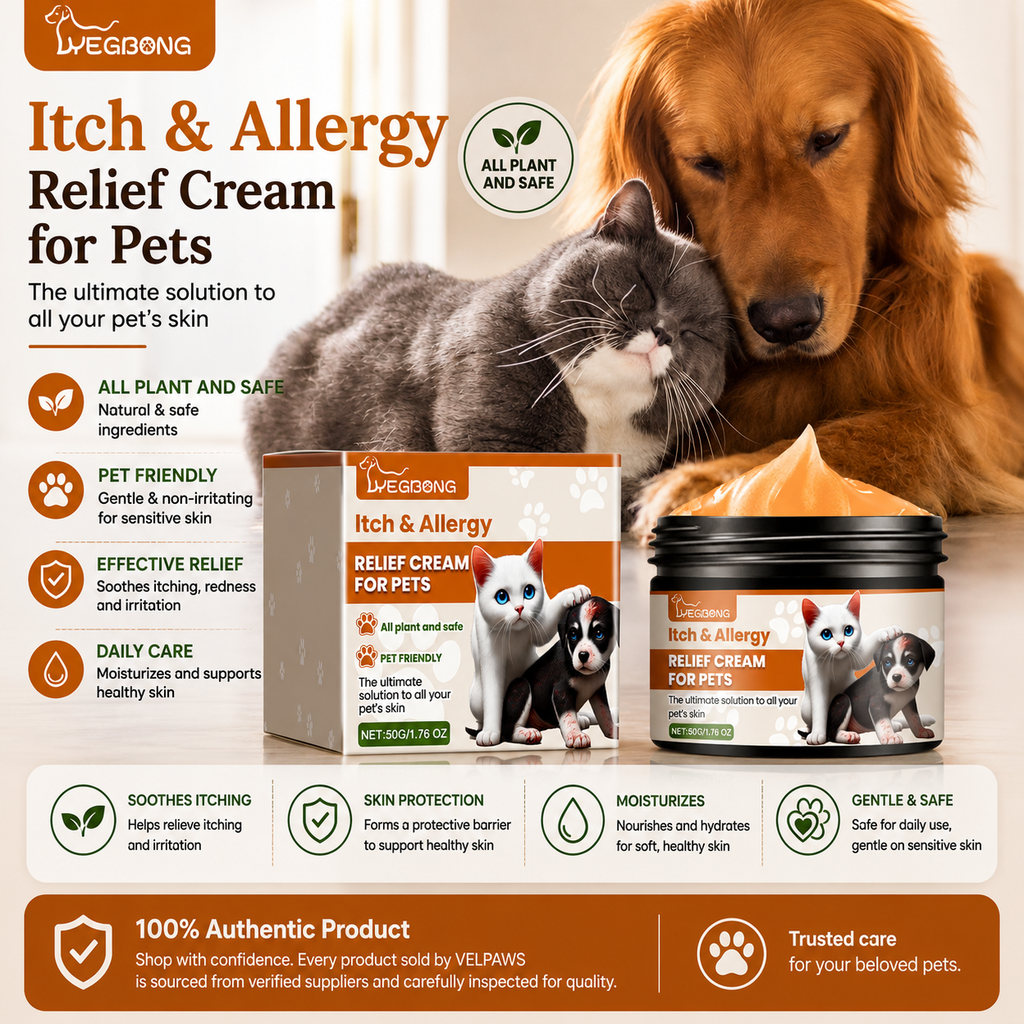 Pet Itch & Allergy Relief Cream – Soothing Skin Care for Dogs & Cats, Natural Herbal Extracts for Itching, Bites & Irritated Skin, 50g